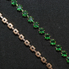 4*4mm Bling Rhinestone Zircon Chain for Jewelry Making Manufacturer