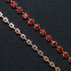 4*4mm Bling Rhinestone Zircon Chain for Jewelry Making Manufacturer