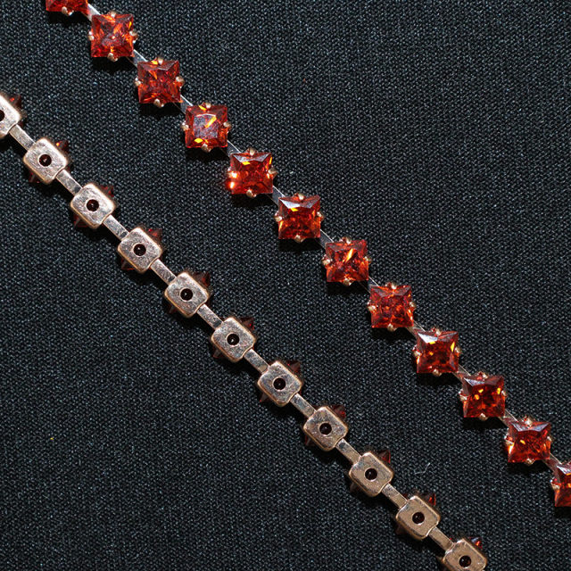 4*4mm Bling Rhinestone Zircon Chain for Jewelry Making Manufacturer