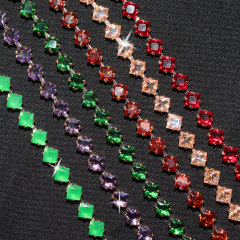 4*4mm Bling Rhinestone Zircon Chain for Jewelry Making Manufacturer