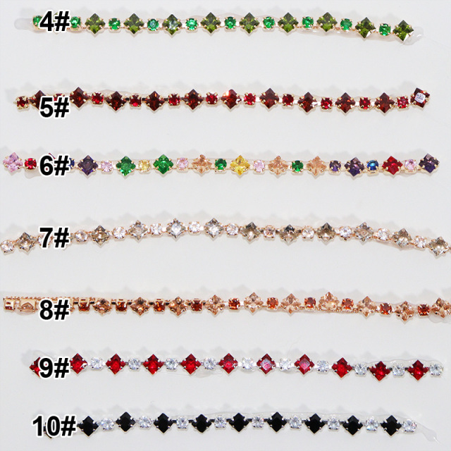 5.5mm Rainbow Color Shiny Bedazzled Diamante Zircon Chain for Making Jewelry Factory
