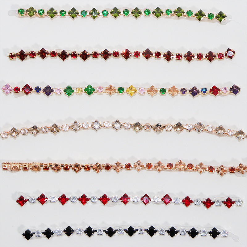 5.5mm Rainbow Color Shiny Bedazzled Diamante Zircon Chain for Making Jewelry Factory
