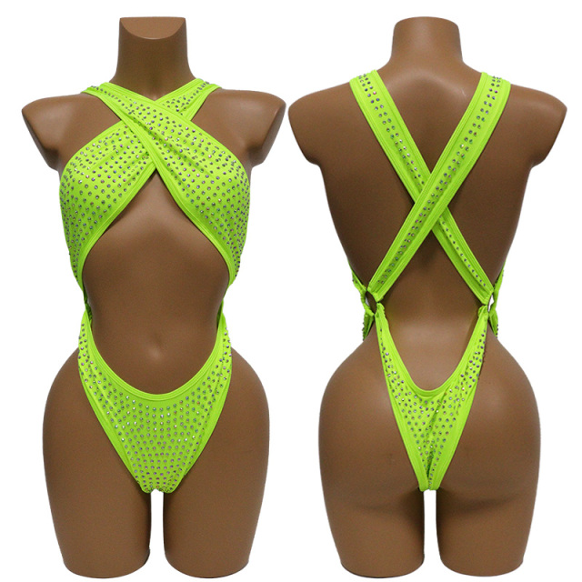 Luxury Backless Crystal Swimsuit Exotic Polewear Factory