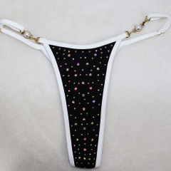 Sexy Diamond Rhinestone Micro Bikini Pole Dance Outfit Custom
