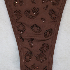 Brown Cheetah Printed Backless Bodysuit Pole Competition Outfits Wholesale
