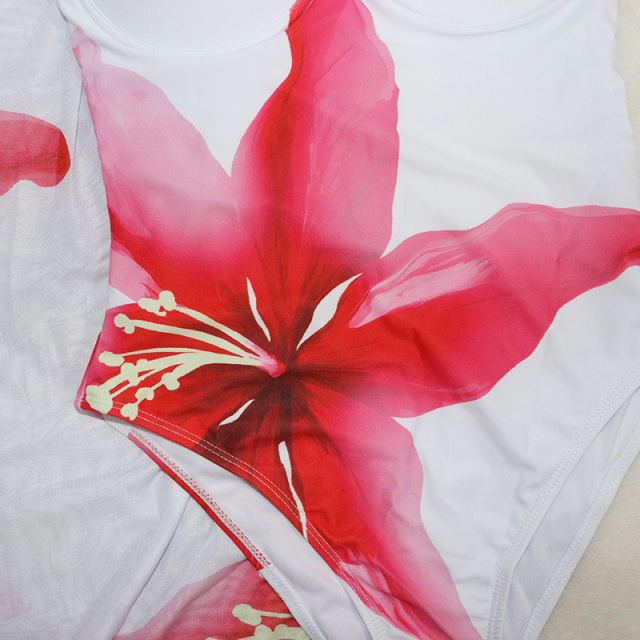 Two Pieces Floral Print Swimwear Cover Up Maxi Long Skirt Wholesale
