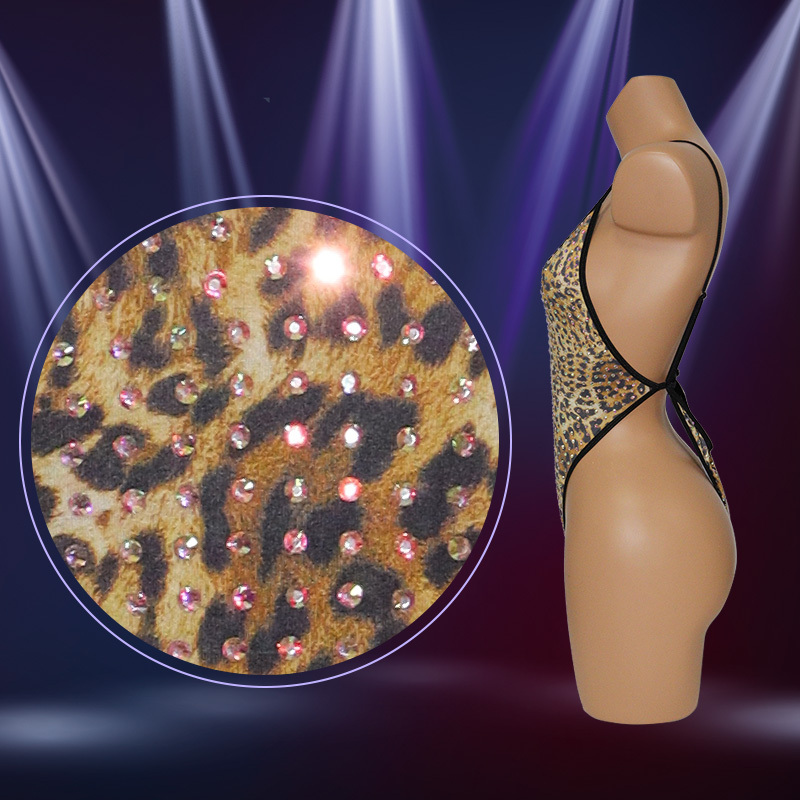 Sexy Backless Leopard Print Bathing Suit One Piece Swimwear Custom