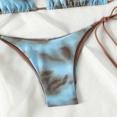 Blue Tie Dye Bathing Suit Beachwear Supplier