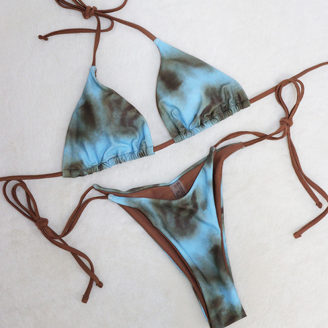 Blue Tie Dye Bathing Suit Beachwear Supplier