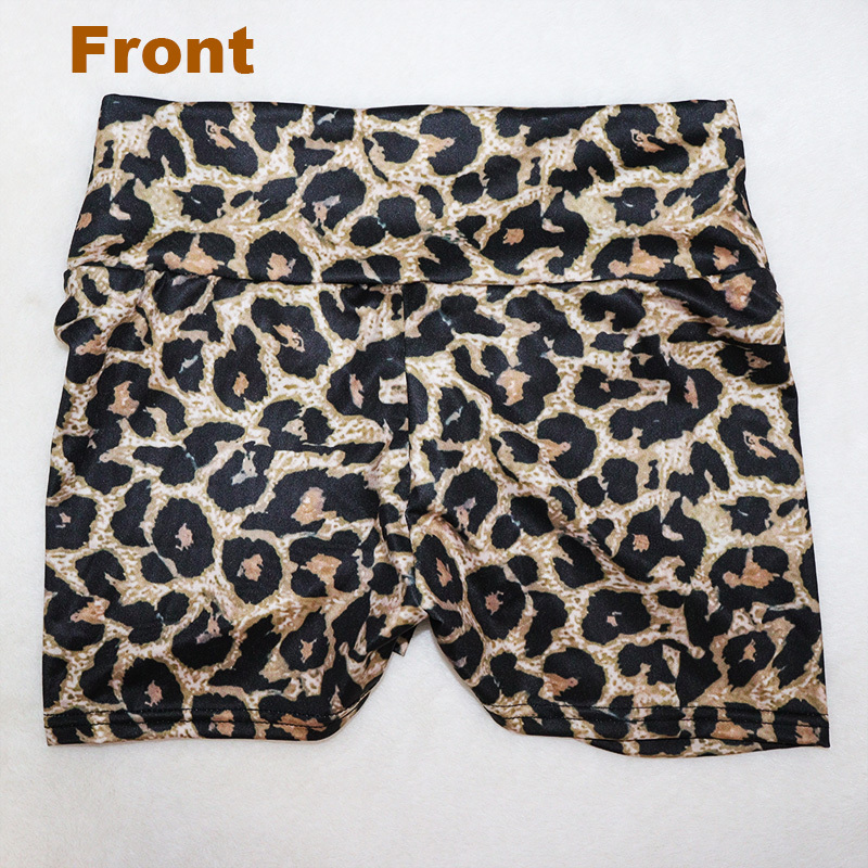 Stretchy High Waist Leopard Print Shorts Wholesale