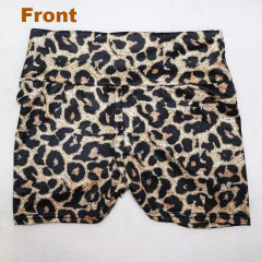 Stretchy High Waist Leopard Print Shorts Wholesale