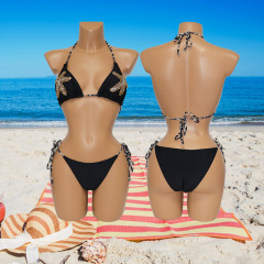 Diamante Starfish Leopard Straps Bathing Suit Wholesale