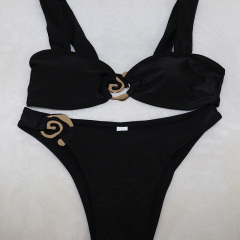 Ladies Black Triangle Beachwear Bikini Sets Supplier