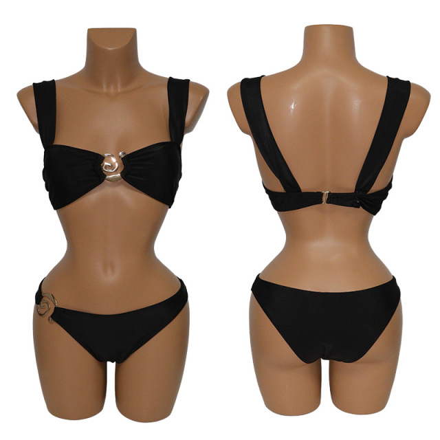 Ladies Black Triangle Beachwear Bikini Sets Supplier