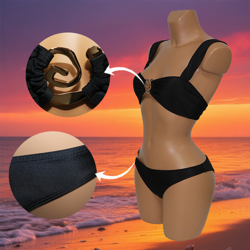 Ladies Black Triangle Beachwear Bikini Sets Supplier