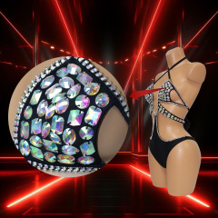 Deep V Neck Carnival Clothes with Sewing Crystals Exporter