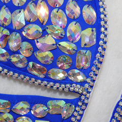 Deep V Neck Carnival Clothes with Sewing Crystals Exporter