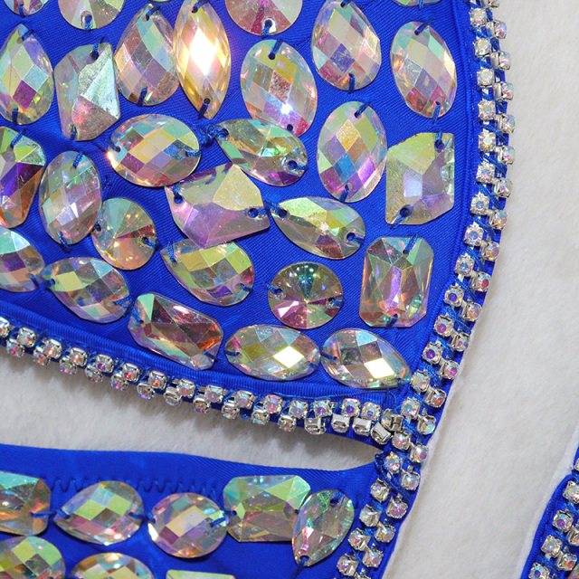 Deep V Neck Carnival Clothes with Sewing Crystals Exporter