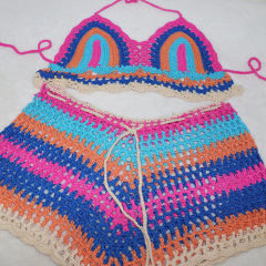 Leisure Colorful Crochet Beach Cover Up Wholesale