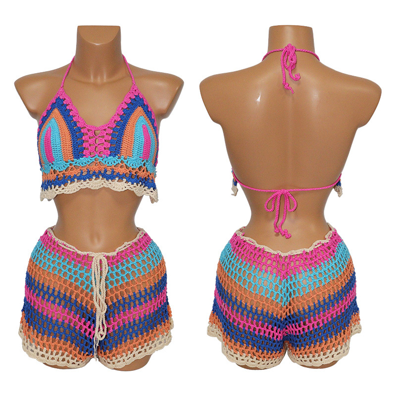 Leisure Colorful Crochet Beach Cover Up Wholesale