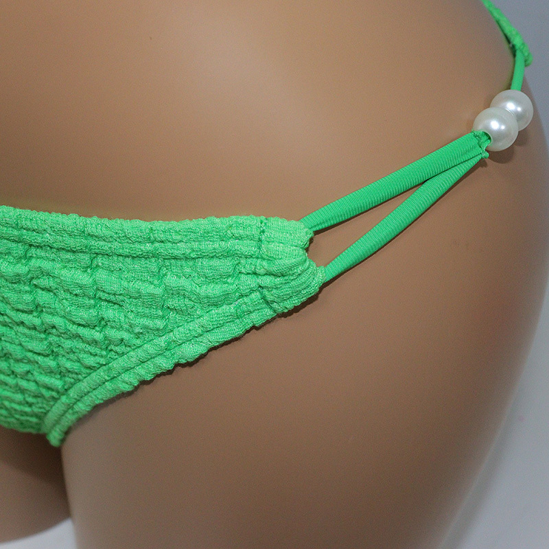 Green Beaded Halter Neck Swimming Beach Wear for Ladies Manufacturer