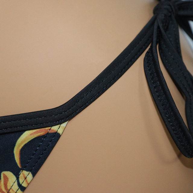Black Printed Triangle Bikini Bathing Suits Factory