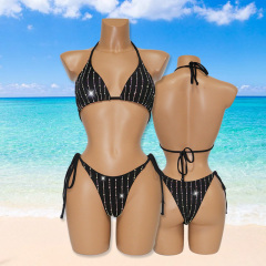 Bedazzled Stripe Printed Pole Dance Performance Costumes Supplier