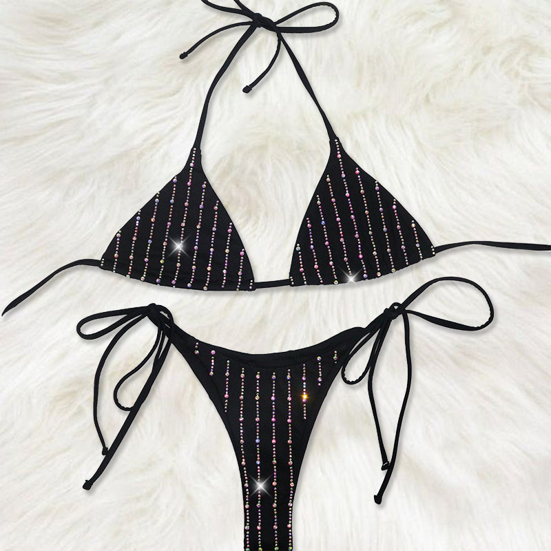 Bedazzled Stripe Printed Pole Dance Performance Costumes Supplier