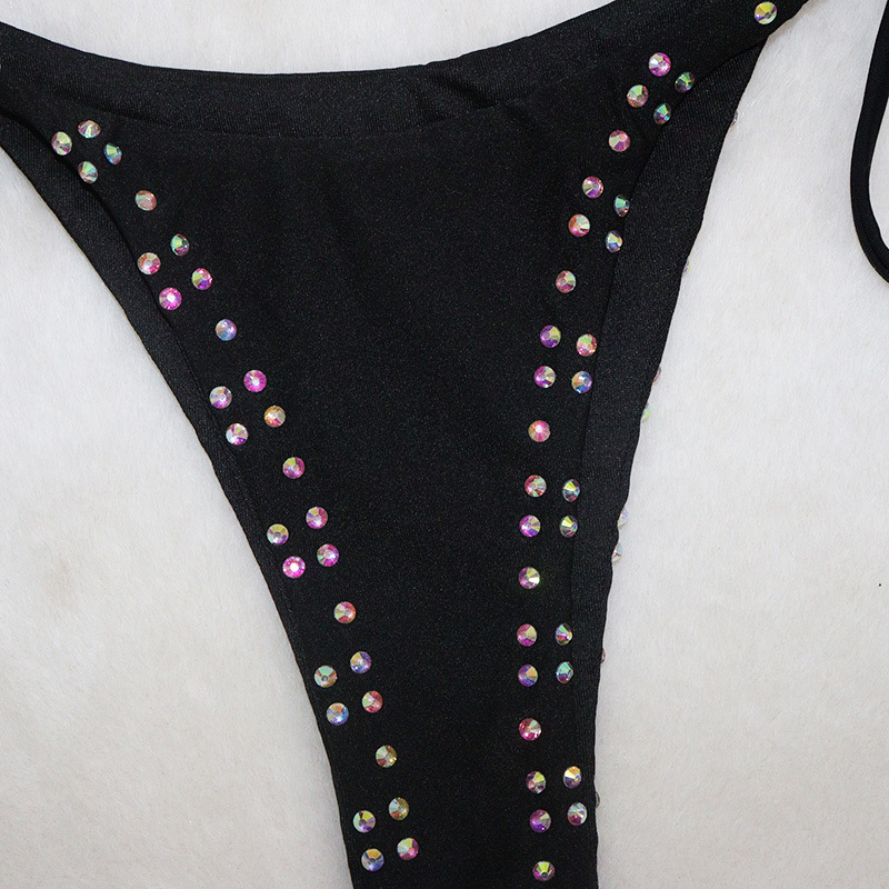 Bling Rhinestone Triangle Bikini Set Stripper Outfits Custom