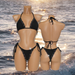 Bling Rhinestone Triangle Bikini Set Stripper Outfits Custom