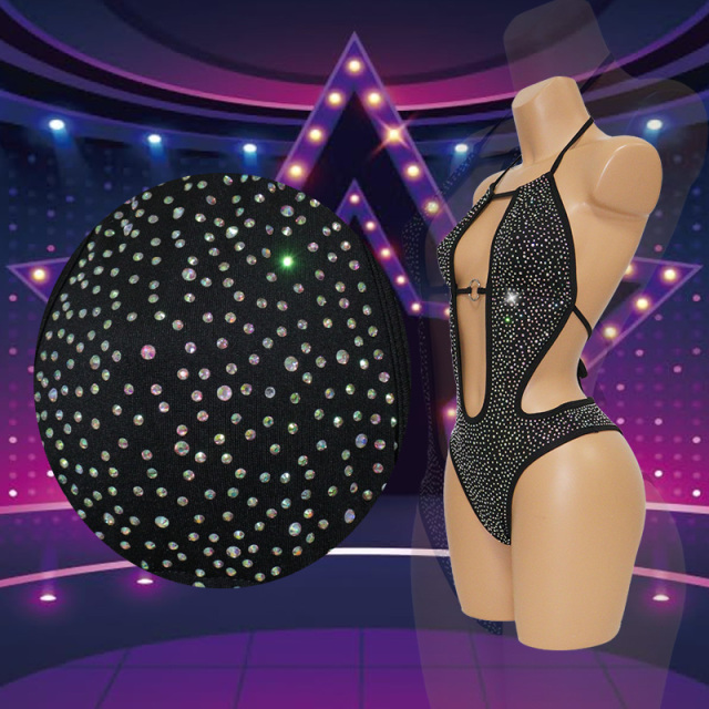 Sexy Rhinestone Bandage One Piece Stripper Outfit Exporter