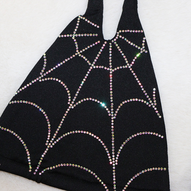 Sexy Spider Web Print Pole Dance Bikini Outfit Wholesale