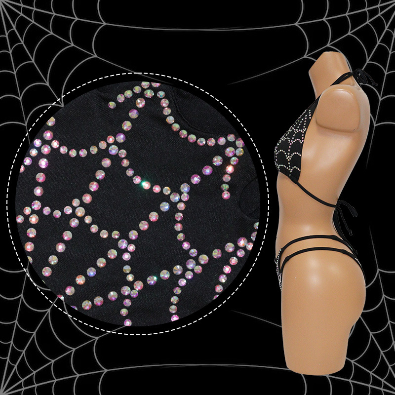 Unique Diamond  Spider Web Pattern Exotic Dancewear Supplier