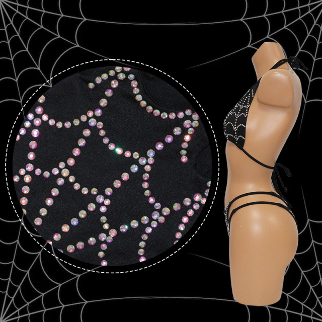 Unique Diamond  Spider Web Pattern Exotic Dancewear Supplier