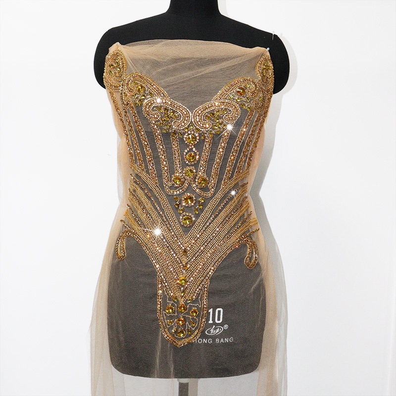 Full Body Rhinestone Applique for Evening Wedding Dress Exporter