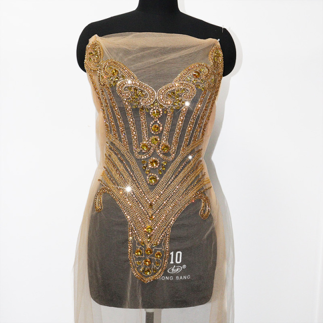 Full Body Rhinestone Applique for Evening Wedding Dress Exporter