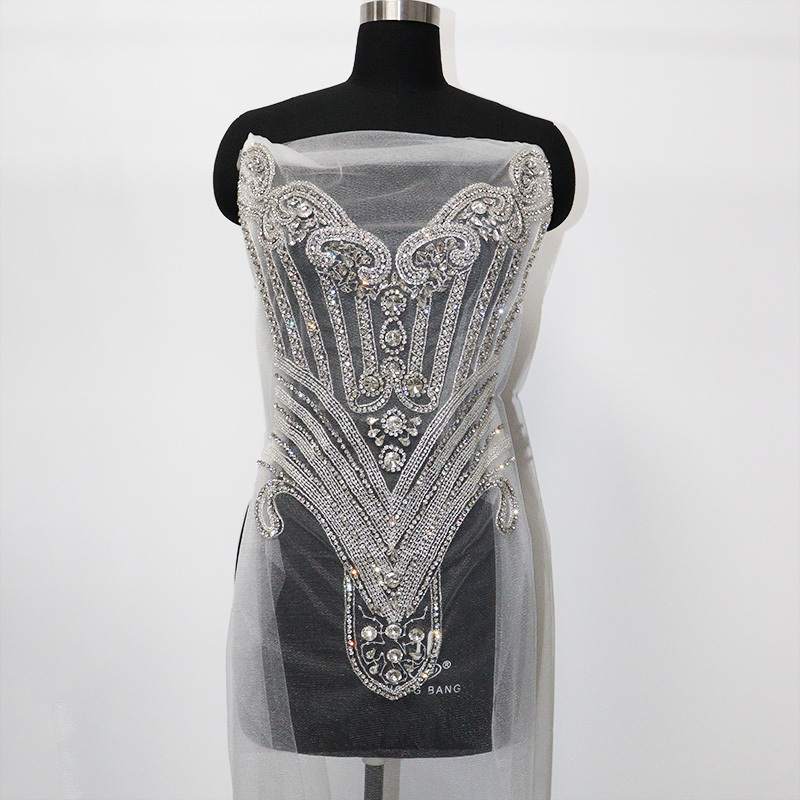 Full Body Rhinestone Applique for Evening Wedding Dress Exporter