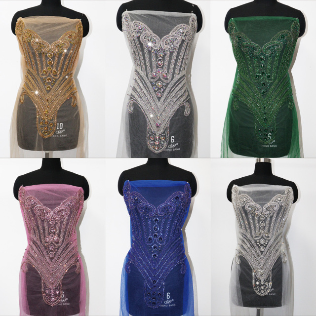 Full Body Rhinestone Applique for Evening Wedding Dress Exporter