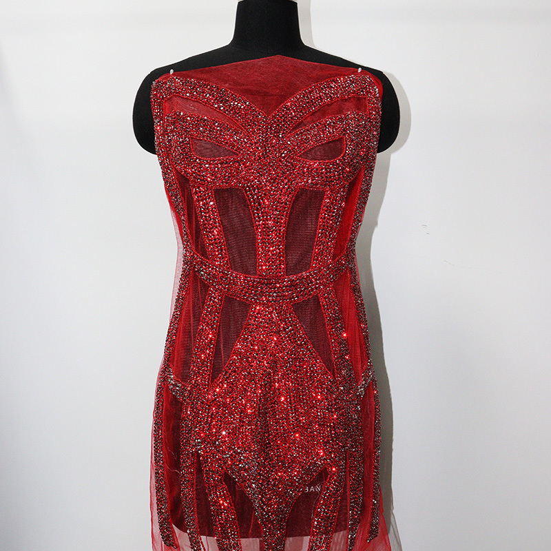 Full Bodice Rhinestone Applique for Making Bridal Dress Factory