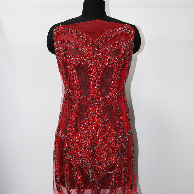 Full Bodice Rhinestone Applique for Making Bridal Dress Factory