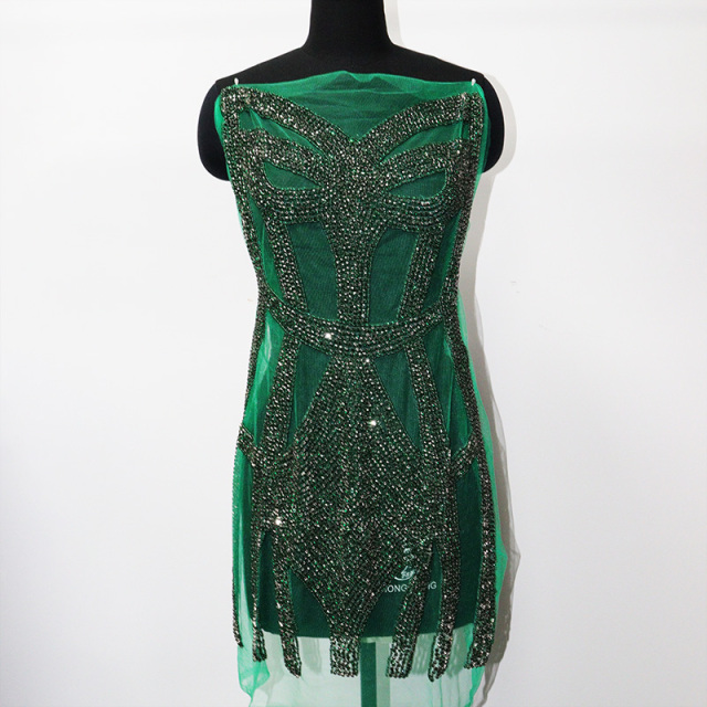 Full Bodice Rhinestone Applique for Making Bridal Dress Factory