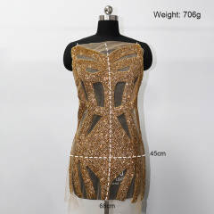 Full Bodice Rhinestone Applique for Making Bridal Dress Factory