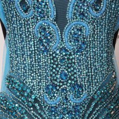 Multi Color Crystal Beaded Bridal Bodice Appliques Supplier