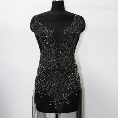 Multi Color Crystal Beaded Bridal Bodice Appliques Supplier