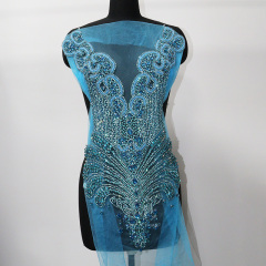 Multi Color Crystal Beaded Bridal Bodice Appliques Supplier