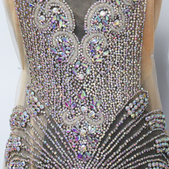 Luxury Beaded Rhinestone Applique for Bridal Evening Dress Wholesale