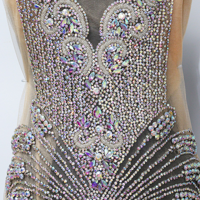 Luxury Beaded Rhinestone Applique for Bridal Evening Dress Wholesale