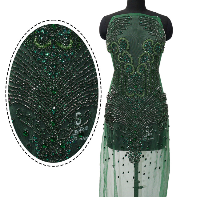 Luxury Beaded Rhinestone Applique for Bridal Evening Dress Wholesale
