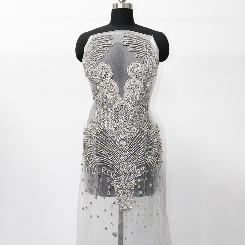 Luxury Beaded Rhinestone Applique for Bridal Evening Dress Wholesale