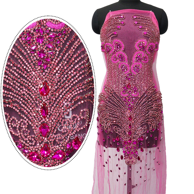 Luxury Beaded Rhinestone Applique for Bridal Evening Dress Wholesale